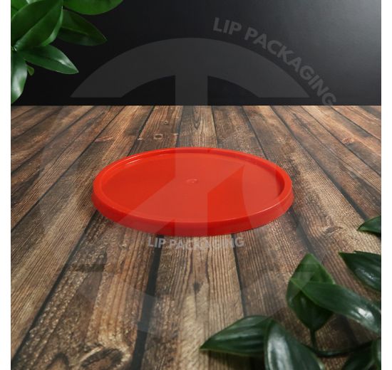 Microwave-safe plastic Lid SLC01FPT with 125mm diameter, available in transparent or red.