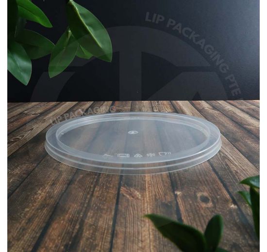 Clear, 182mm round plastic Lid C03A providing a secure, flat seal for the MS 2300 microwave-safe container.