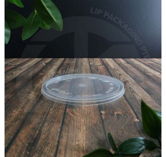 Transparent 118mm diameter microwave-safe Lid C01 for multiple MS round food containers.