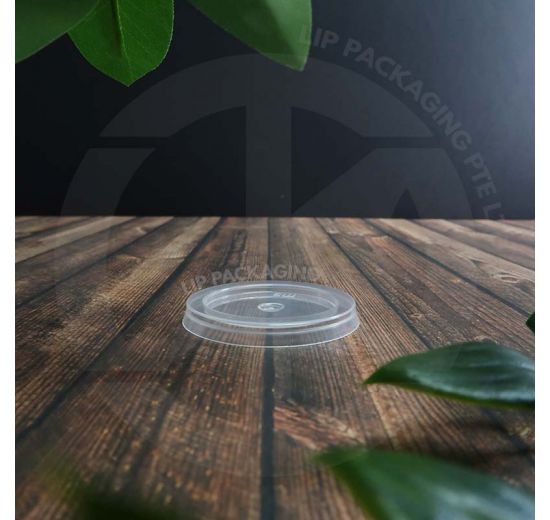 Transparent, 45mm diameter, microwave-safe plastic Lid C08 designed for the MS P100 container.