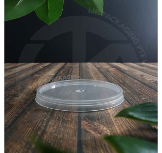 Transparent, 75mm diameter, microwave-safe plastic Lid MS SLC27FPT for MS SL8FPT round food containers.