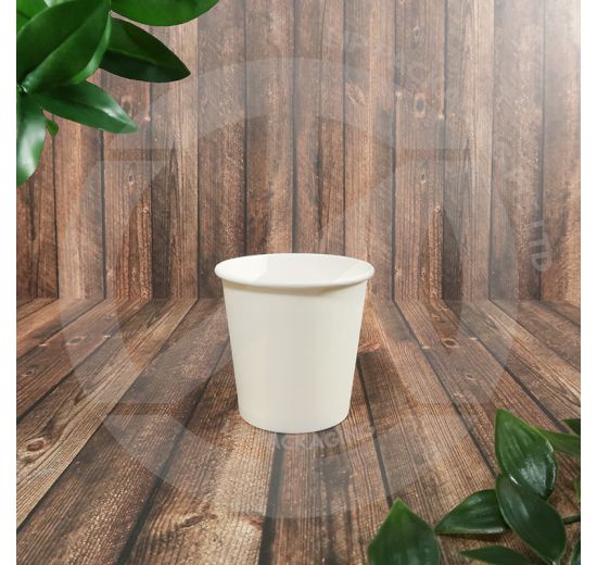 Single 4oz white single wall paper cup for hot espresso shots