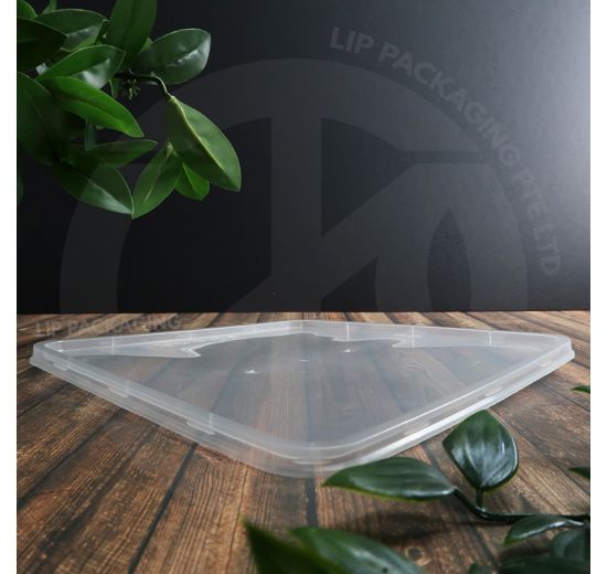 Transparent, square, microwave-safe plastic Lid C11 (200x200mm) compatible with MS SQ5 and MS SQ7 containers.