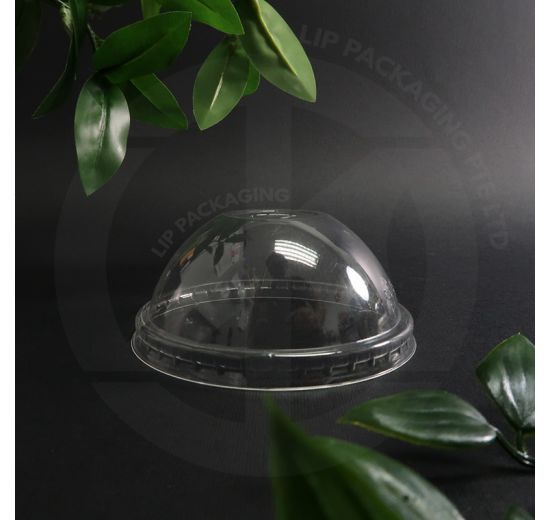 Transparent plastic Dome Lid C95H (95mm) for cold drinks, compatible with AO, Y, and U series cups.
