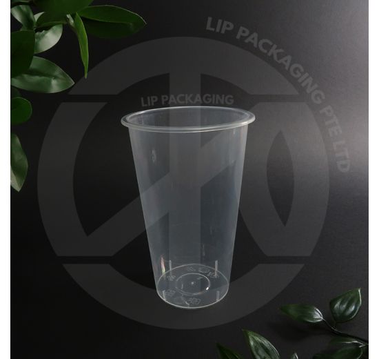 Transparent 16oz PPI 500 plastic cup, highlighted as a hard quality, durable disposable beverage container.