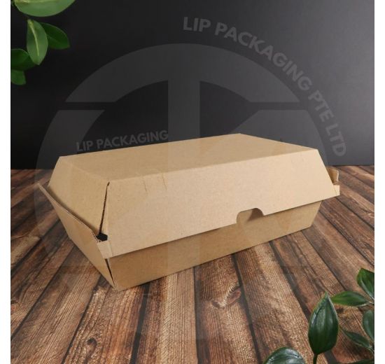 Large Snack Bioboard Box (Hard Quality), Corrugated Box with Holes for Circulation, Biodegradable Paper Box, BB-SNACK BOX LARGE, Large Snack Bioboard Box, Eco friendly Rectangular Paper Box, Paper Box to put Fried Food