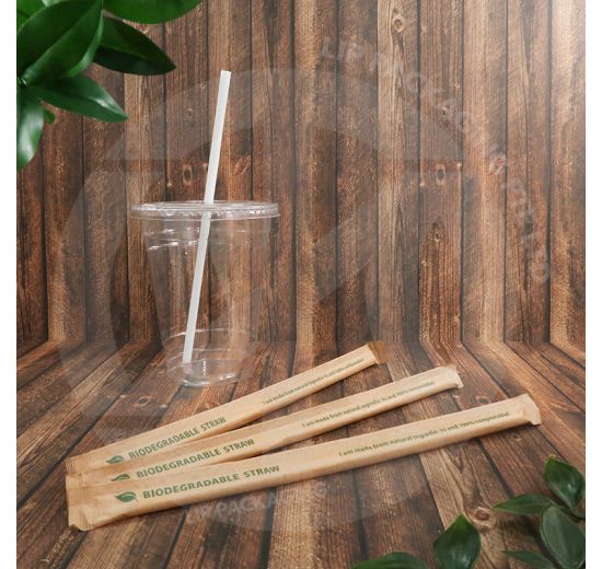 PLA Eco Straw 6mm (Sharp Tip), Eco-friendly Straw, Disposable Drinking Straw, Biodegradable Straw