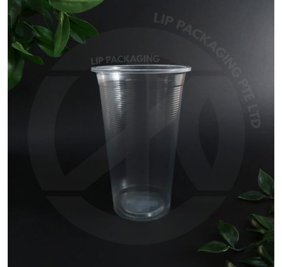 Transparent 700ml AO 700 plastic cup with visible measurement lines for precise portion control.