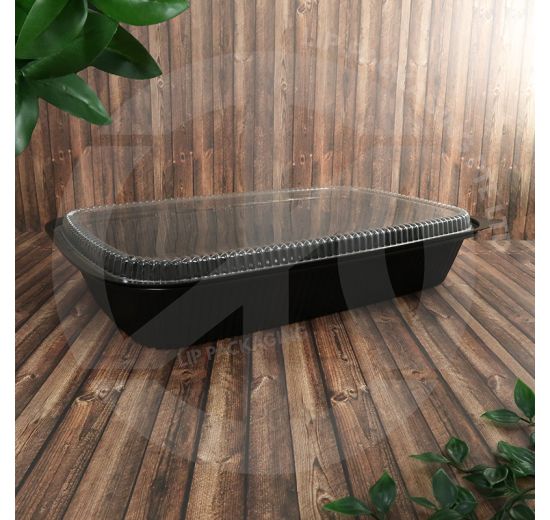 PP Buffet Tray with Lid 389, Buffet Tray with Lid (100set), Catering Container, Disposable Plastic Tray, Takeaway, Platter Box, Party Tray, BBQ, Platter Tray, BX-389