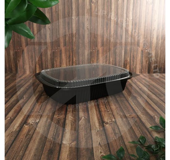 PP Mini Buffet Tray with Lid 379, Mini Buffet Tray with Lid (100set), Catering Container, Disposable Plastic Tray, Takeaway, Platter Box, Party Tray, BBQ, Platter Tray, BX-379
