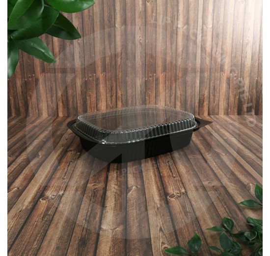 Mini Buffet Tray with Lid (100set), Catering Container, Disposable Plastic Tray, Takeaway, Platter Box, Party Tray, BBQ, Platter Tray, BX-289