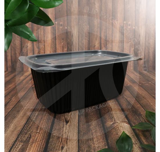 PP Food Box with Lid 1000ml (Black)