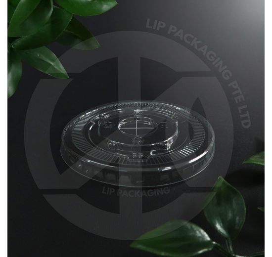 Transparent Flat Lid F98 with 98mm diameter, designed to fit 14oz, 16oz, and 20oz PET cups.