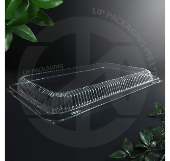 Extra-large transparent plastic Snap-On Lid C9850 for Rectangular Aluminium Tray 9850