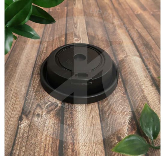 Premium Lid with Rotatable Cap (90mm, Black)