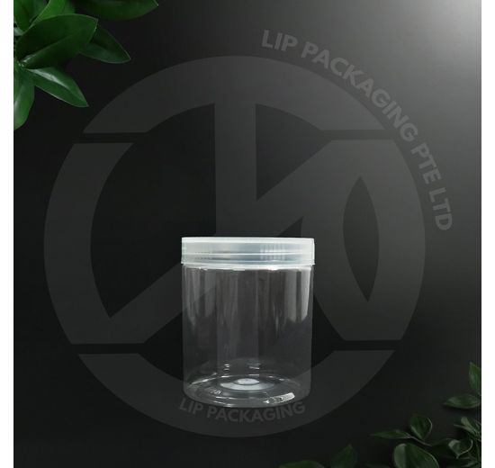 Transparent round PET container M-1012 with a 100mm diameter clear screw-on lid for high-visibility food storage.