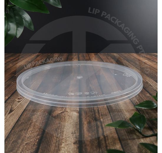 Clear, 237mm round plastic Lid C07, available with a steam vent, for sealing large MS 2500 and MS 3000 microwave-safe containers.
