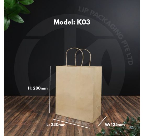 Kraft Paper Bag K03-Twisted W/Board