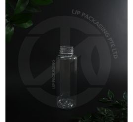 Transparent 300ml PET plastic bottle, standing empty, ready for filling and capping.