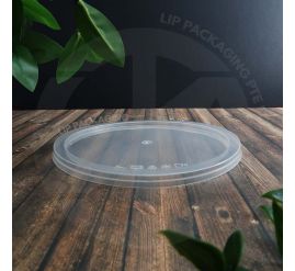 Clear, 182mm round plastic Lid C03A providing a secure, flat seal for the MS 2300 microwave-safe container.