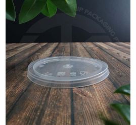Transparent, 87mm diameter, microwave-safe plastic Lid C06 designed for round MS-W series food containers.