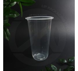 Close-up of the 700ml U700 plastic cup, showing the modern round base design for bubble tea.