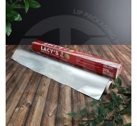 Extra wide 45.7 cm aluminium foil roll and dispensing box for household and small business use
