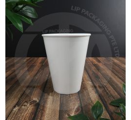 Stack of white 12oz Special Foam Cups with a 90mm diameter, designed for use with a Pop Out Lid, suitable for hot beverages.