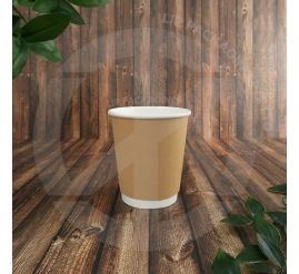 8oz Kraft brown double wall paper cup for insulated hot drink service.