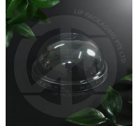 Transparent plastic Dome Lid D98 (98mm) for large PET cold drink cups (14oz, 16oz, 20oz).