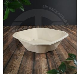 Natural sugarcane pulp container SOT 750 (171x171x50mm) for takeaway meals.