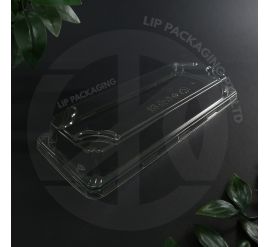Long, transparent rectangular plastic lid (CSRT-LONG) designed to securely fit the Long Sugarcane Tray.