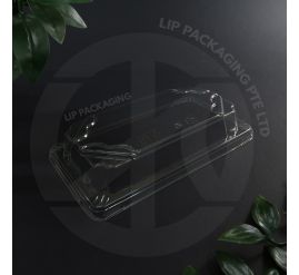 Transparent plastic lid, CSRT-SMALL, designed to fit the Small Sugarcane Tray (167x91mm).