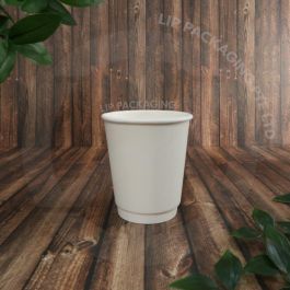8oz Double Wall Paper Cups (240ml) White | Insulated 2-Ply Hot Coffee ...
